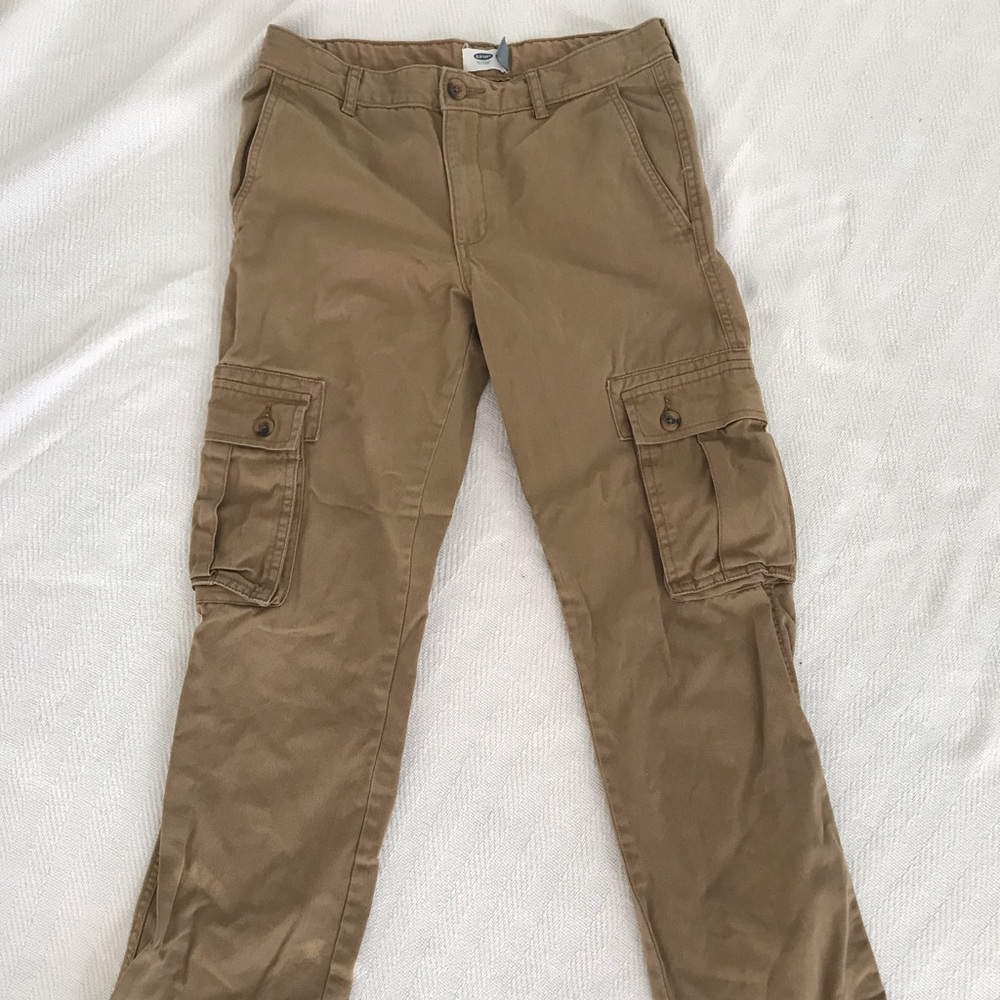 Boys Slim Cut Khaki Cargo Pant